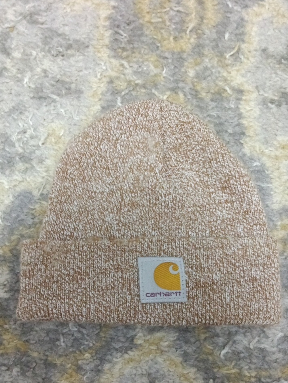 Kids' Tan and White Marled Hat
